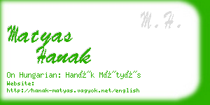 matyas hanak business card